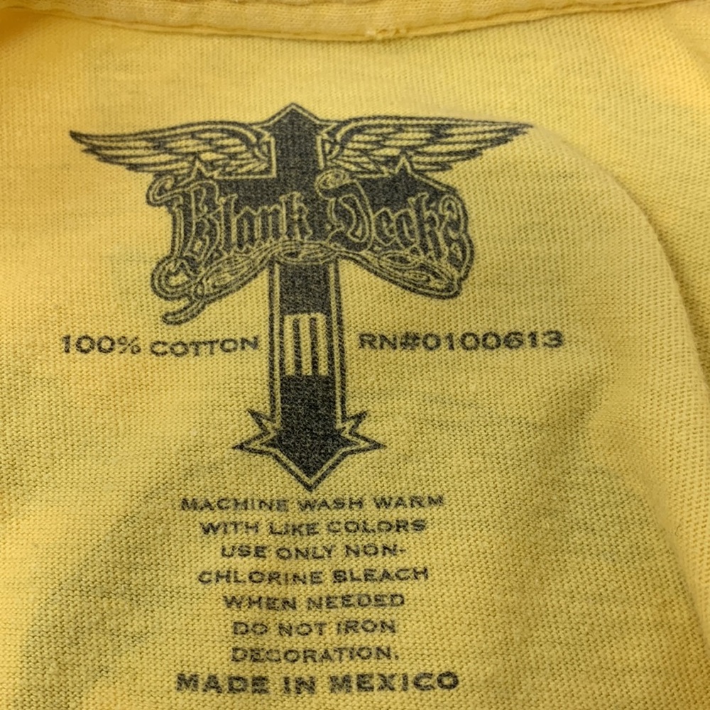Blank Decks yellow graphic short sleeve t shirt 100% cotton - Picture 4 of 5